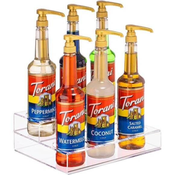 Syrup Rack Coffee Bar Accessories Coffee Syrup Organizer Transparent